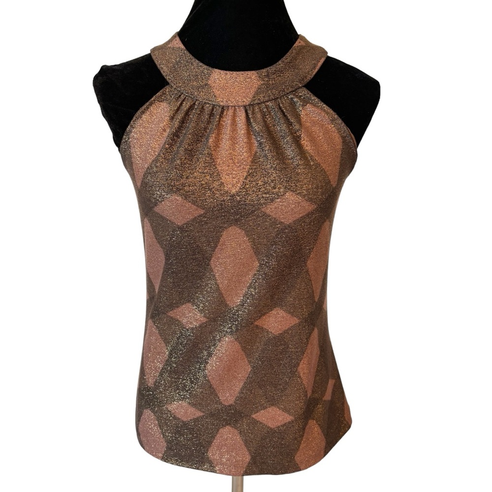 Elie Tahari Metallic Bronze Top XS - Picture 2 of 6